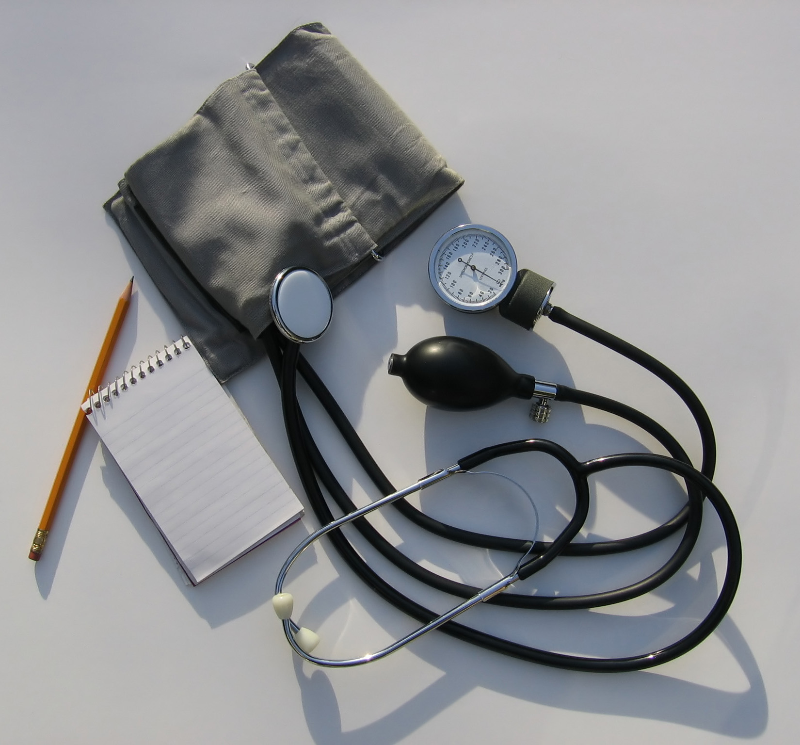 stethoscope cuff notebook