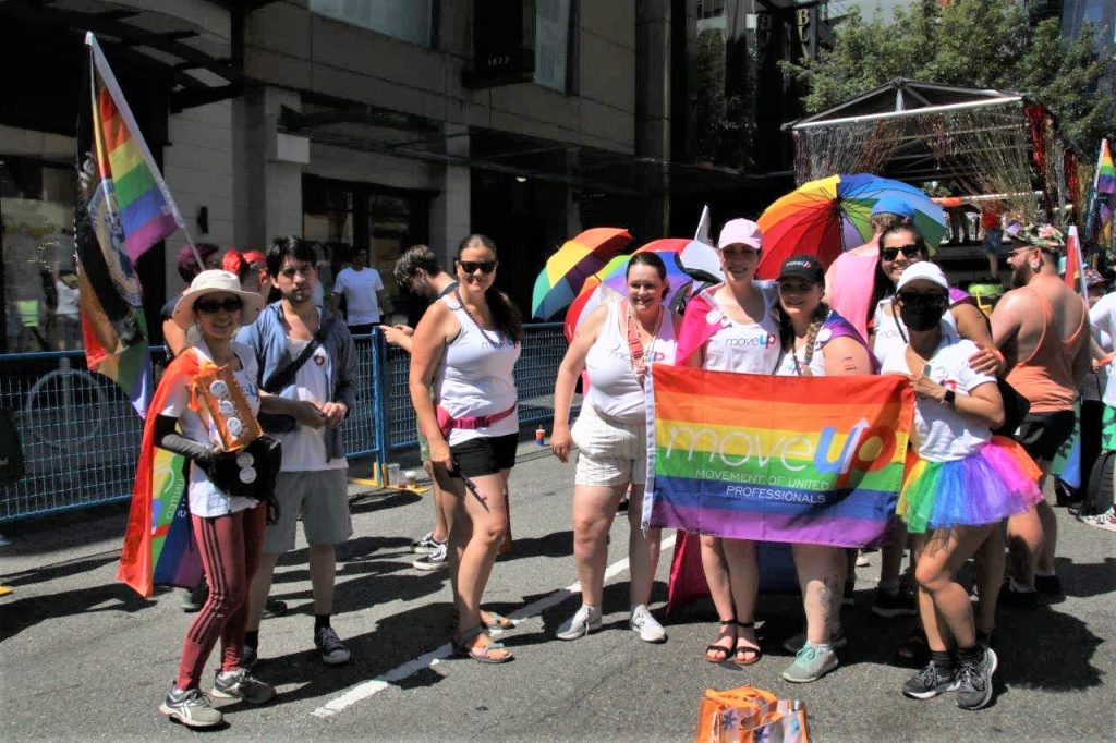 MoveUP volunteers at the Vancouver Pride Parade