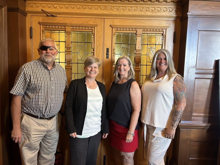 MoveUP Past President David Black, The Hon. Josie Osborne, MoveUP President Lori Mayhew, and MoveUP Vice-President Rysa Kronebusch