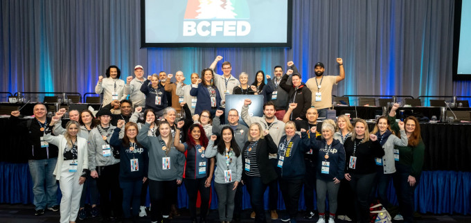 MoveUP delegates at the 2024 BCFED Convention group photo