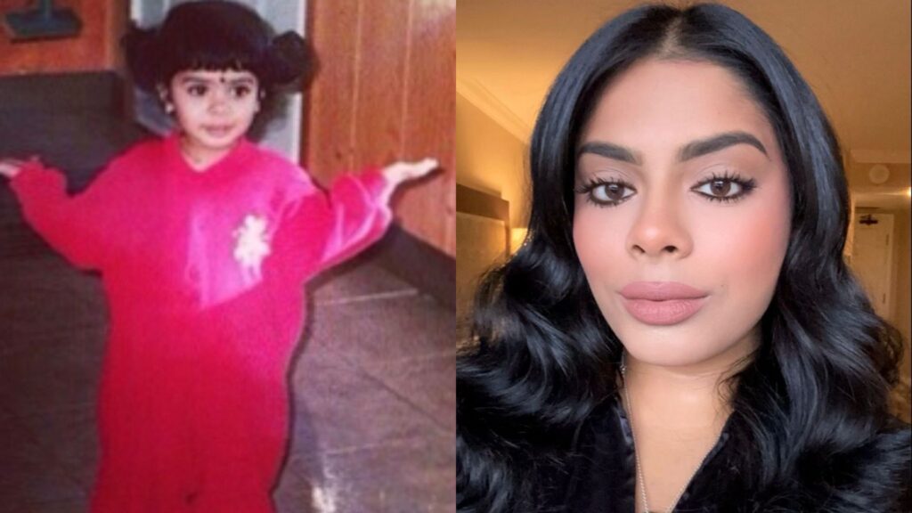 Vanessa at age 5 (left) and age age 25 (right)